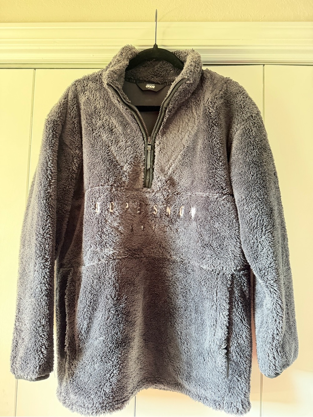DOPE Gray Plush Half-Zip Ski Pullover Jacket